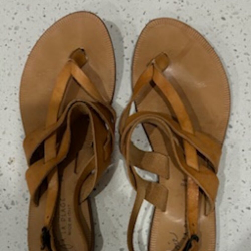 Joie Camel Leather Sandal - Size 8